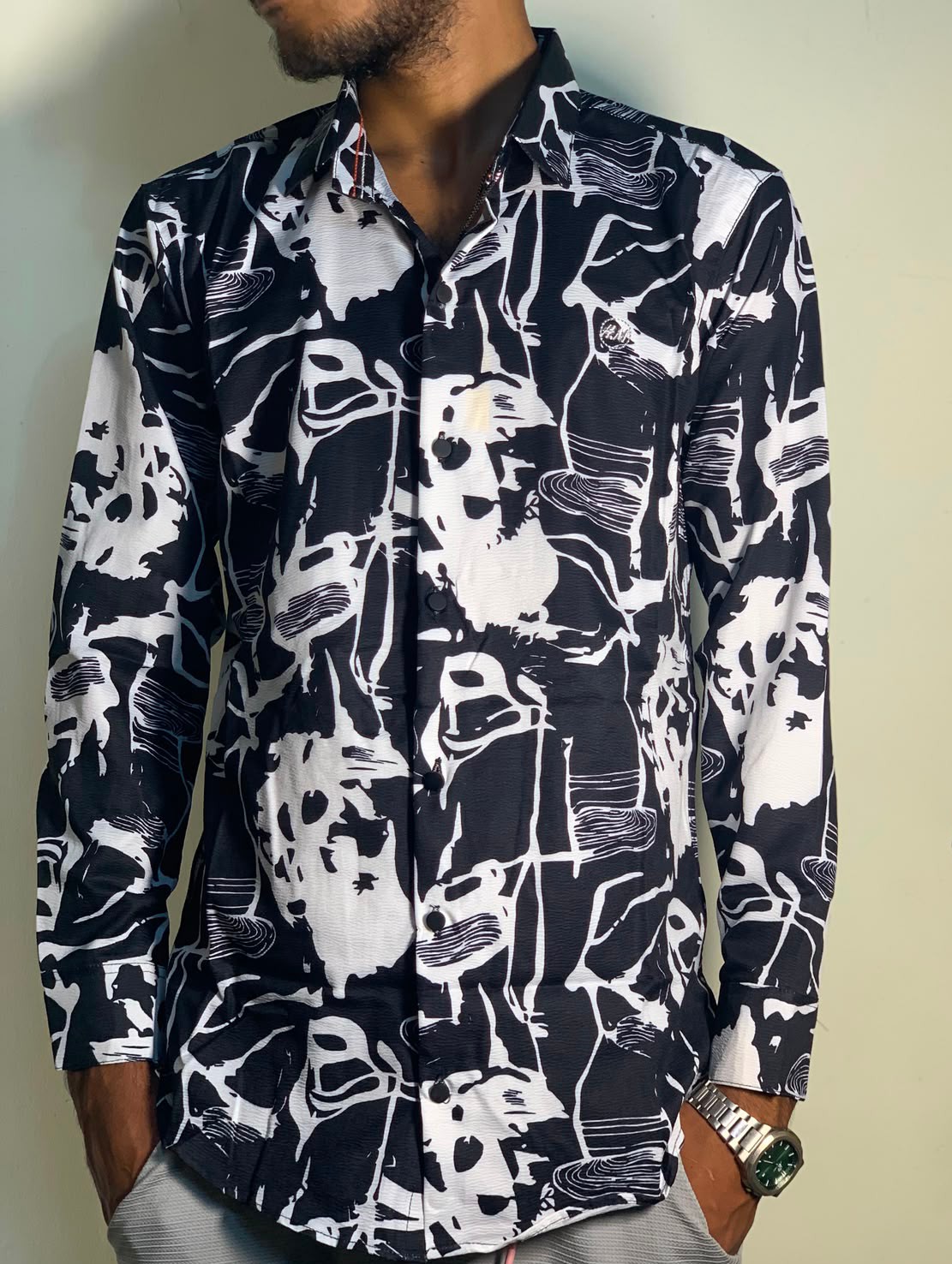 Premium Geometric Print Zafran Full Sleeve Shirt