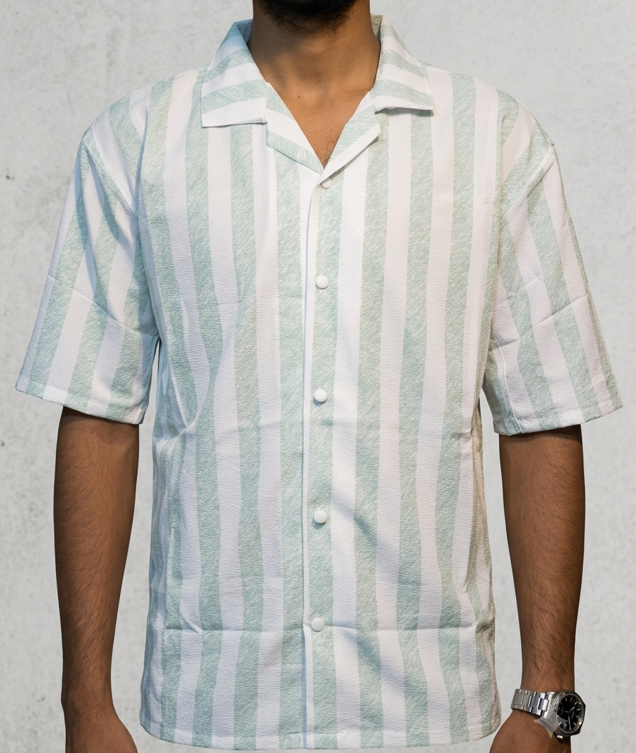 Geometric Print Zafran Drop Shoulder Shirt